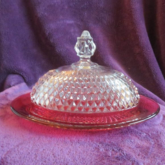Royal Ruby Butter Dish with Lid - Picture 5 of 6